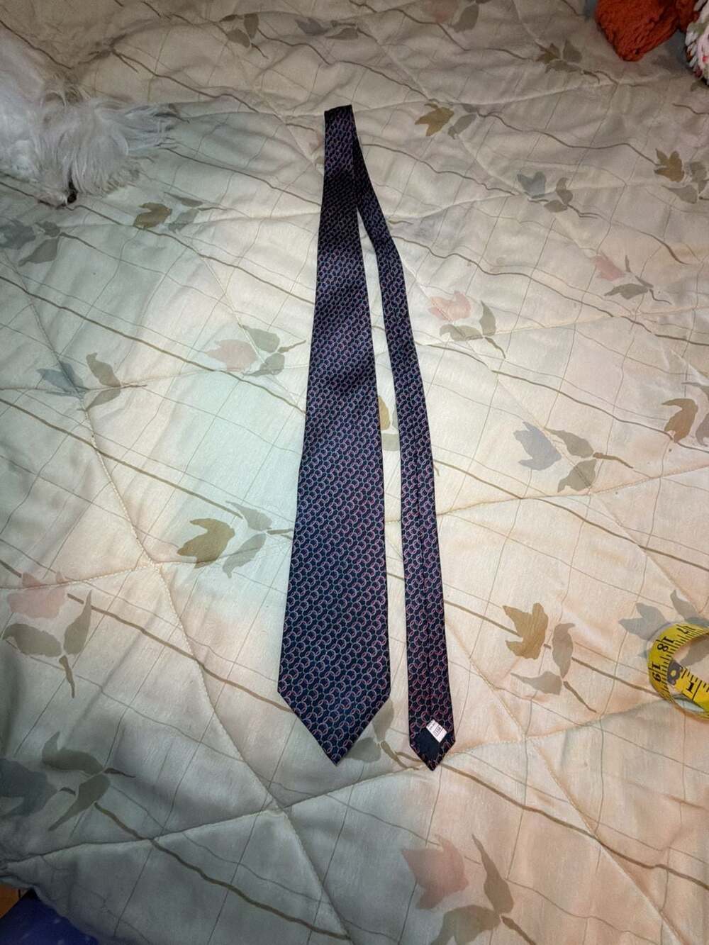 St Michael Marks & Spencer Vintage 100% Silk Geometric Chain Link Tie